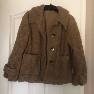 Free people oversized teddy jacket
